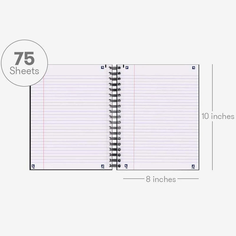 Hamelin, Spiral Notebook, 8x10in, College Ruled, Hardcover, 75 shts/150 Pgs, 1 Subject Notebook, MIDNIGHT Black - Image 4